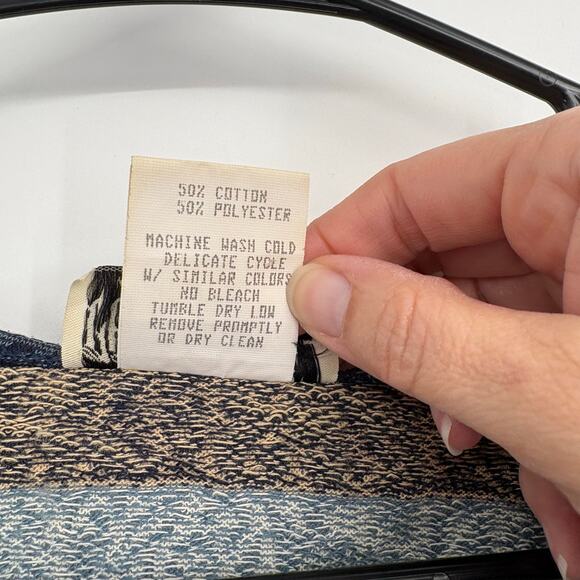 Vintage Chorus Line Striped Boho Hippie Y2K Button Down Vest Size Large - Picture 3 of 7